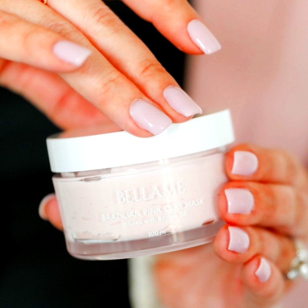 Pink clay mask